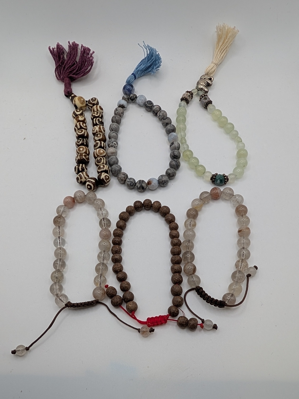 Set Of 6 Mala Bracelets